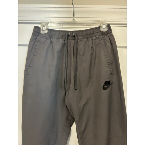 Nike Medium Gray Cotton Nylon Elastic Waist Soft Lined Windbreaker Jogger Pants - Picture 2 of 6